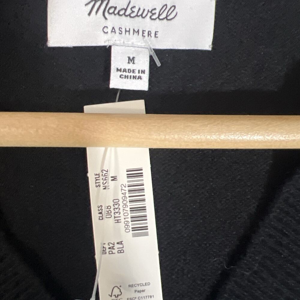 Madewell Stratford Cashmere Sweater Vest Black V-Neck Women’s Medium NWT Soft - Picture 7 of 11